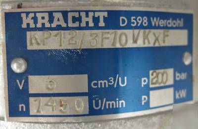Kracht kp series high pressure gear pumps KP123F10VKXF