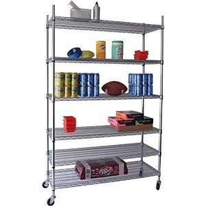 New 6-tier heavy duty chrome shelving shelves rolling 
