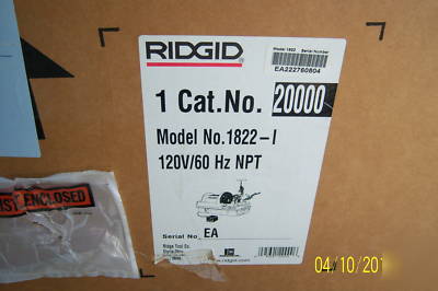 New ridgid pipe threader model 1822-1 condition