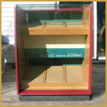 Vintage gemex watch band glass top store display case.