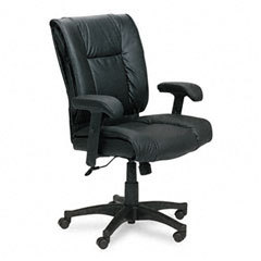 Office star 93 series leather mid back swivel chair