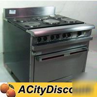 Used hobart HCR431 range 6FRENCH eyes & convection oven