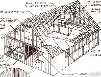 Farm barn building livestock garden sheds plans book