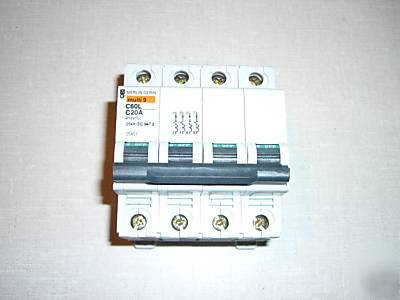 Merlin gerin 4 pole circuit breaker C20 a multi 9 C60L