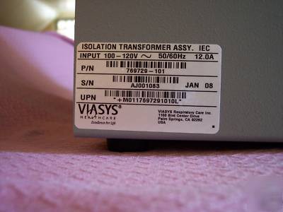 New 120V viasys isolation transformer-power supply