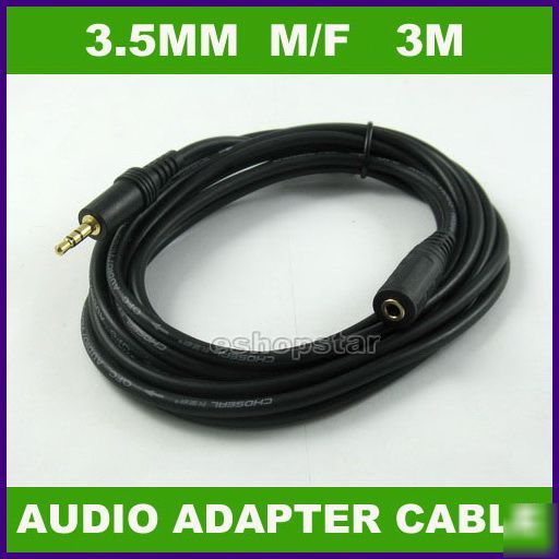 10 ft 3.5MM male to female stereo audio adapter cable