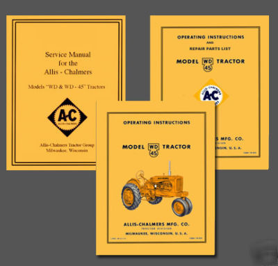 Allis chalmers wd WD45 service manual parts -3- manuals