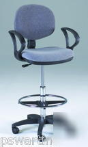 Counter drafting height | gray office chair | w/ arms 