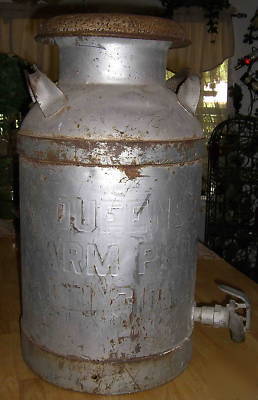 Queensboro farms ny steel 5 gallon milk can w/ spigot