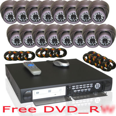 16CH cctv h.264 dvr security sony ccd ir cameras system