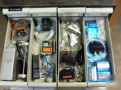 16 drawer cabinet full of electronic components & parts