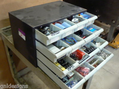 16 drawer cabinet full of electronic components & parts