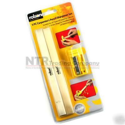 5 pc carpenters joiners flat edge pencil set