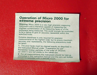Moore & wright MICRO2000 digital micrometer
