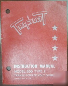 Triplett model 600 TYPE2 instruction manual $5 shipping