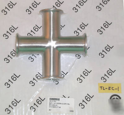 316L sanitary clamp 4 way cross fitting 1-1/2