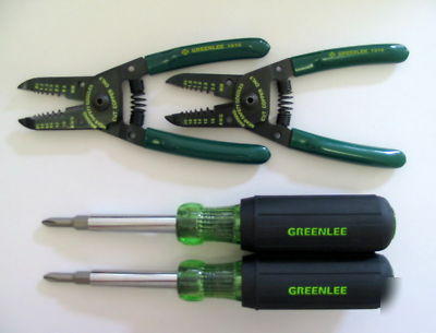 New lot 4 greenlee tools wire strippers & screwdrivers