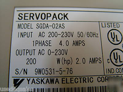 New yaskawa servopack servo drive sgda-02AS 0190-14373