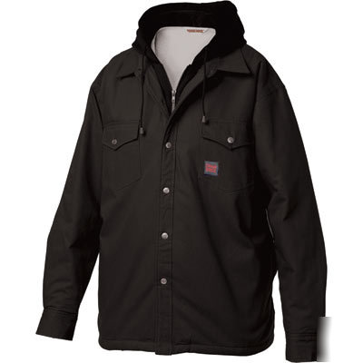 Tough duck shirt w hood - xx-l, black