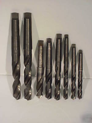 1 lot of #2, #3 & #4 morse taper shank drill bits used