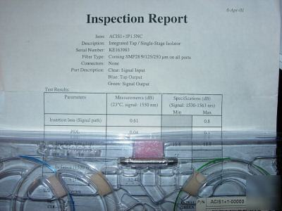 1550NM single stage optical isolator tap coupler (1/99)