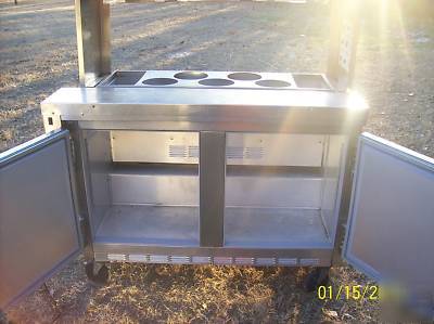 Beverage air 4' commercial sandwich prep cooler & rack