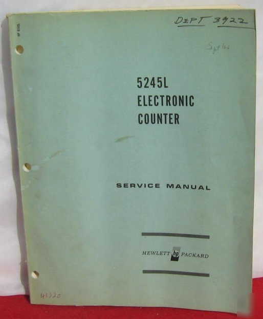 Hp 5245L electronic counter operating & service manual