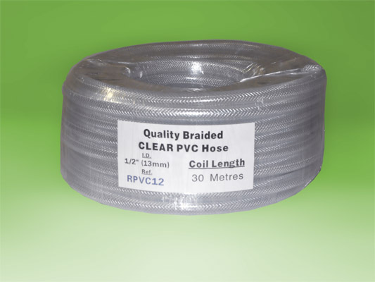 New clear 1/2 13MM pvc braided hose 30M water air cheap