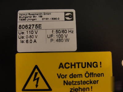 Rossmanith gmbh p/n 806275E 110V 480W contoller/drive