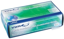 Vwr powdered latex examination gloves 10502-: 10502-104