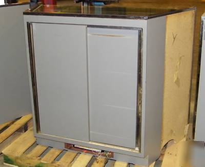 2 glass retail display cases & counter (3 pieces total)