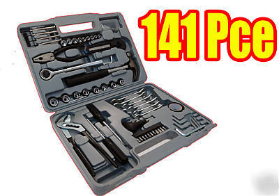141 pce tool kit & case screwdriver sockets hex key bit