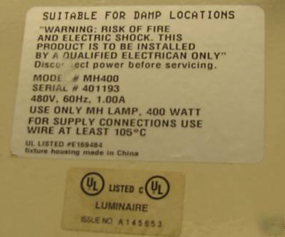200 400 watt 120 volt metal halide high bay shop light