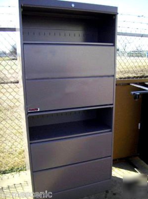 Large 6 drawer metal lateral file filing cabinet 