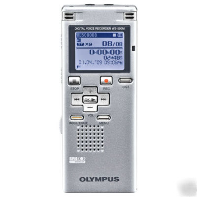 New olympus ws-500M digital voice recorder silver 