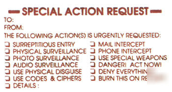 Special action request rubber stamp