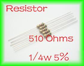 100PCS resistors resistor 510 ohms 1/4W 5% carbon film