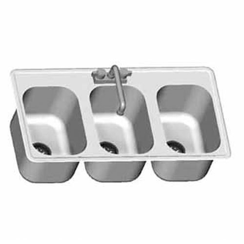 Eagle SR14-16-9.5-3 drop in sink, three compartments, 1