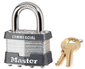 Lot of 6 master lock commercial steel padlocks 5KA