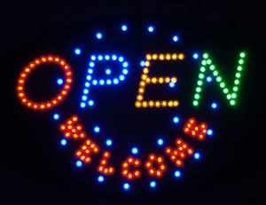 New led neon window ~ open welcome ~ sign animated mode