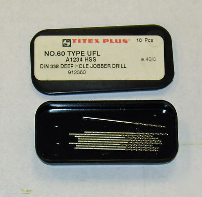Titex A1234 jobber drill #60 .0400