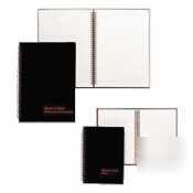 Black n' red ruled wirebound book with pocket