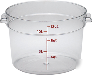 Cambro 12QT clear round food storage container w/lid