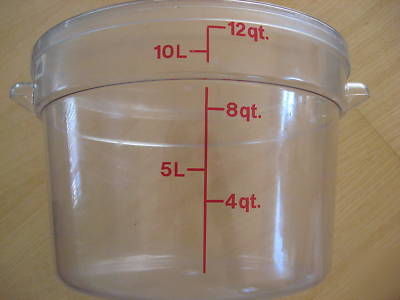 Cambro 12QT clear round food storage container w/lid