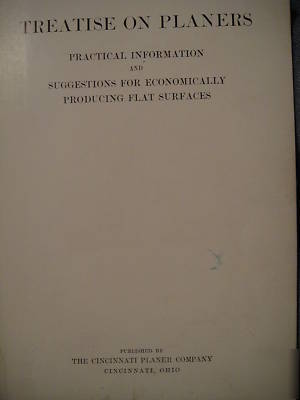 1912 cincinnati planer company industrial tool manual