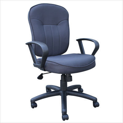 Boss office fabric task chair with loop arms blue