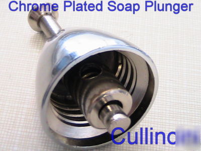 Chrome plated plunger for liquid soap dispenser