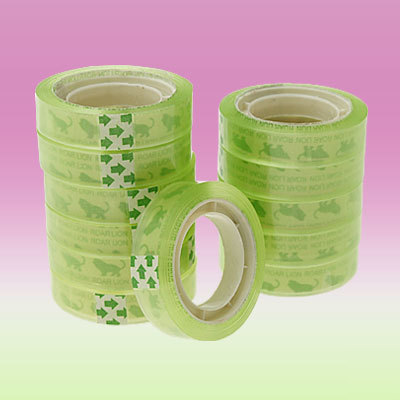 Durable portable green clear adhesive tape stationery