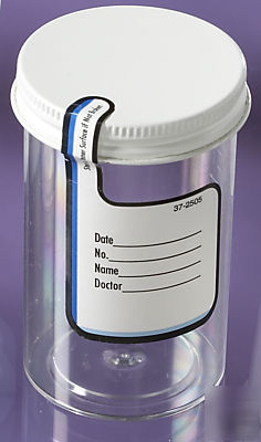 Polystyrene specimen container sterile fluid pathway
