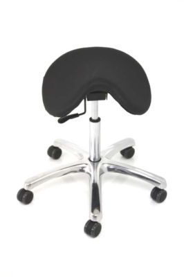 Saddle chair - black vinyl saddle seat chair - F1465